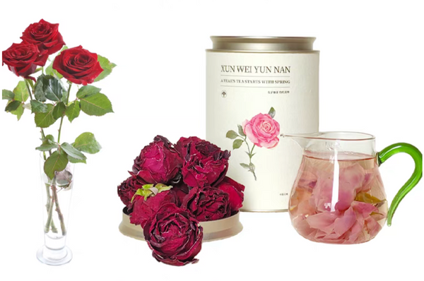 Yunnan Mo Hong Rose Tea – Large Blossom, Sulfur-Free | First Harvest Rose Buds | Natural Herbal Tea | Thoughtful Gift for Her